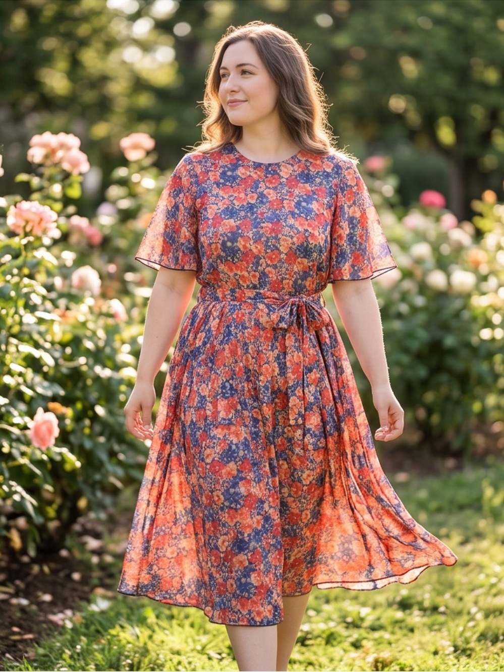 Vintage Floral Elegant Dress | Size 10 | Perfect for Summer